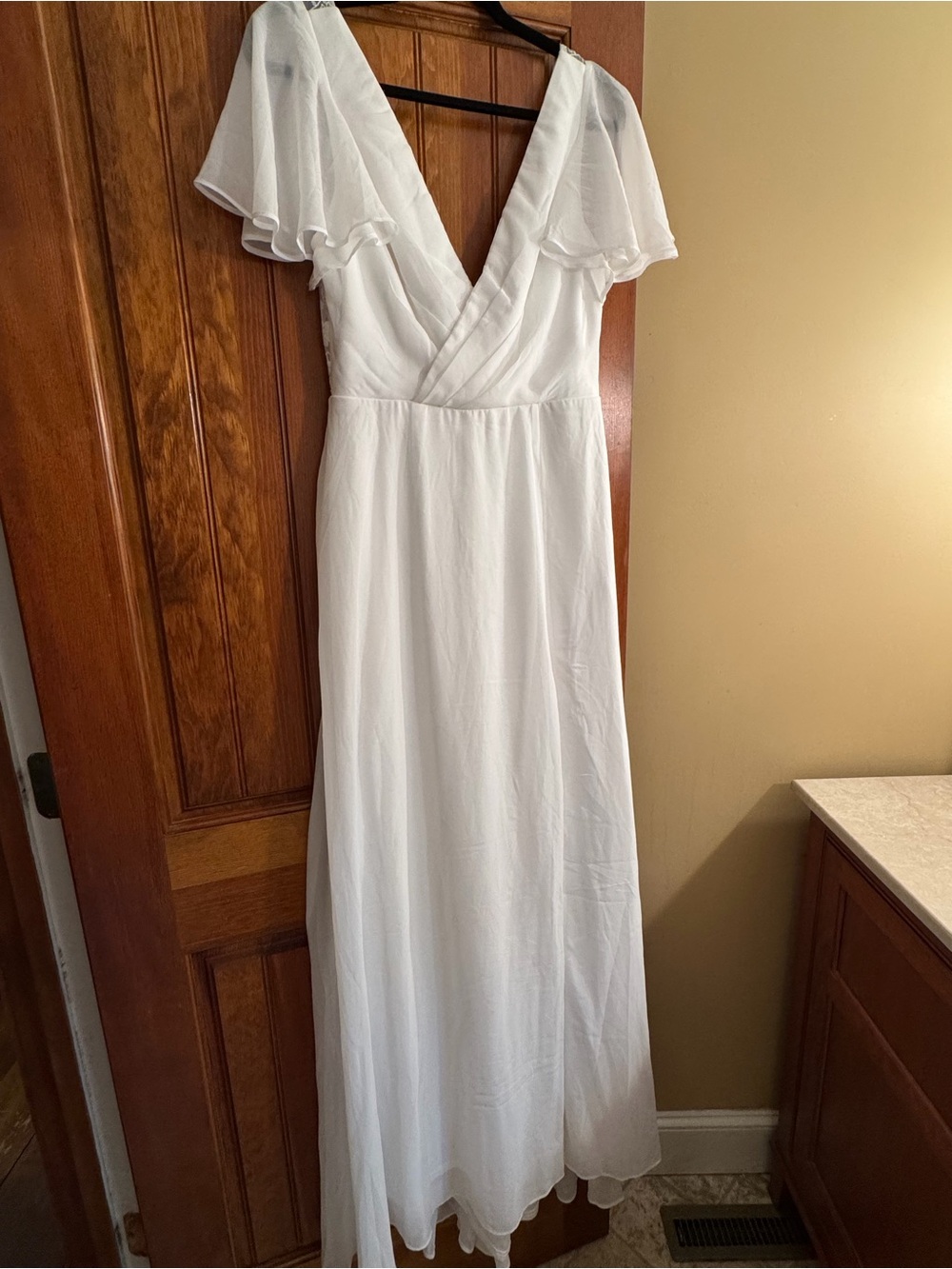 Beautiful Perfection White Flutter Sleeve Embroidered Maxi Dress - Picture 3 of 5